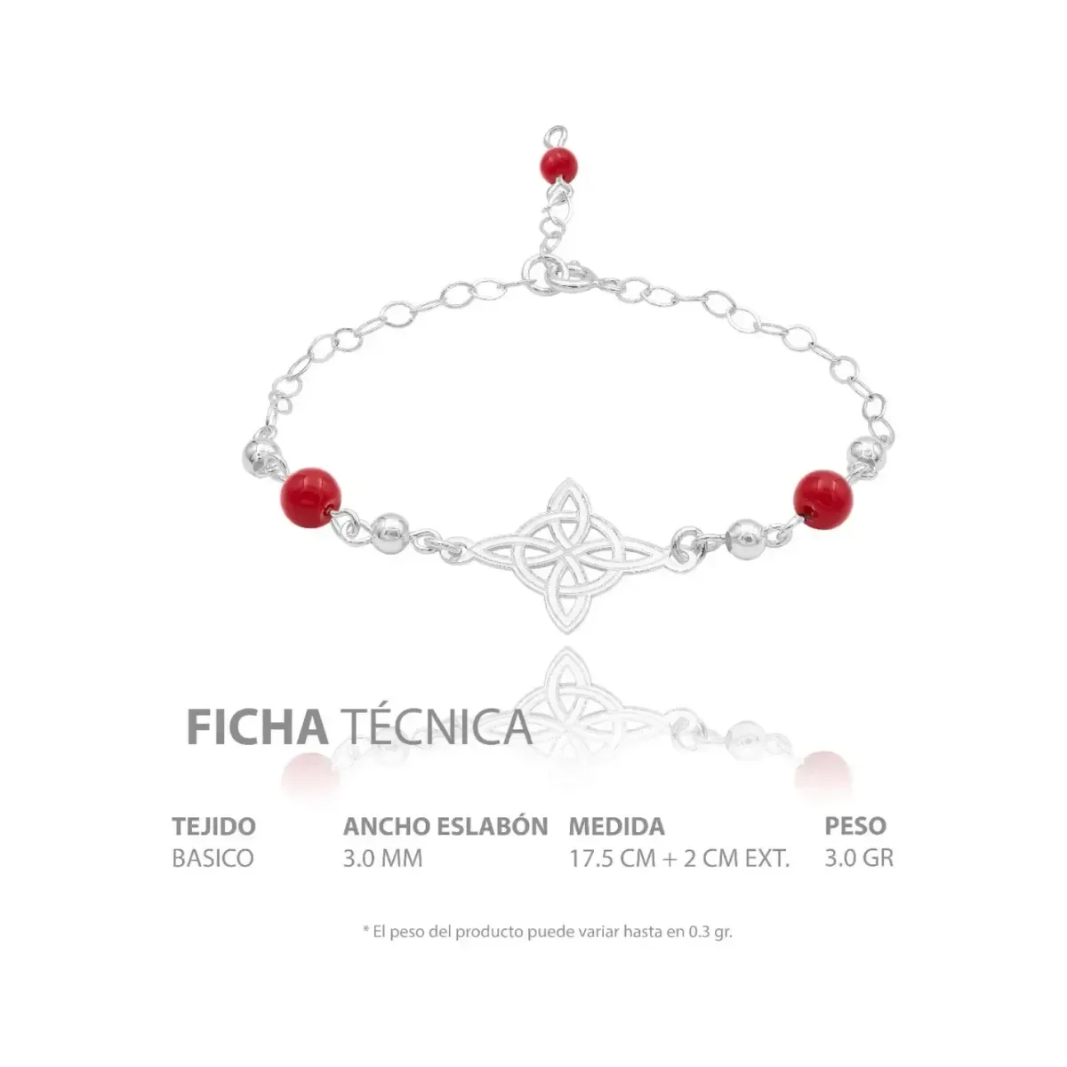 Pulsera Plata 925 Nudo de Bruja Láser Hilo Rojo Ajustable - Imagen 7