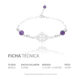 Pulsera Plata 925 Nudo de Bruja y Luna con Hilo Ajustable Color Morado - Imagen 6