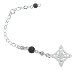 Pulsera Plata 925 Nudo Bruja Bolitas Unisex - Imagen 3