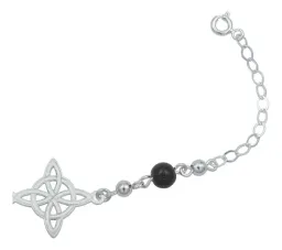 Pulsera Plata 925 Nudo Bruja Bolitas Unisex - Imagen 4