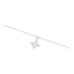 Pulsera Plata Ley .925 Nudo Bruja Ojo Turco Amuleto 18cm - Imagen 2