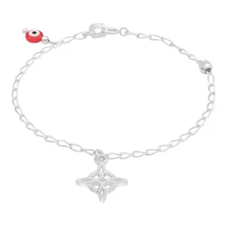 Pulsera Plata Ley .925 Nudo Bruja Ojo Turco Amuleto 18cm - Imagen 3
