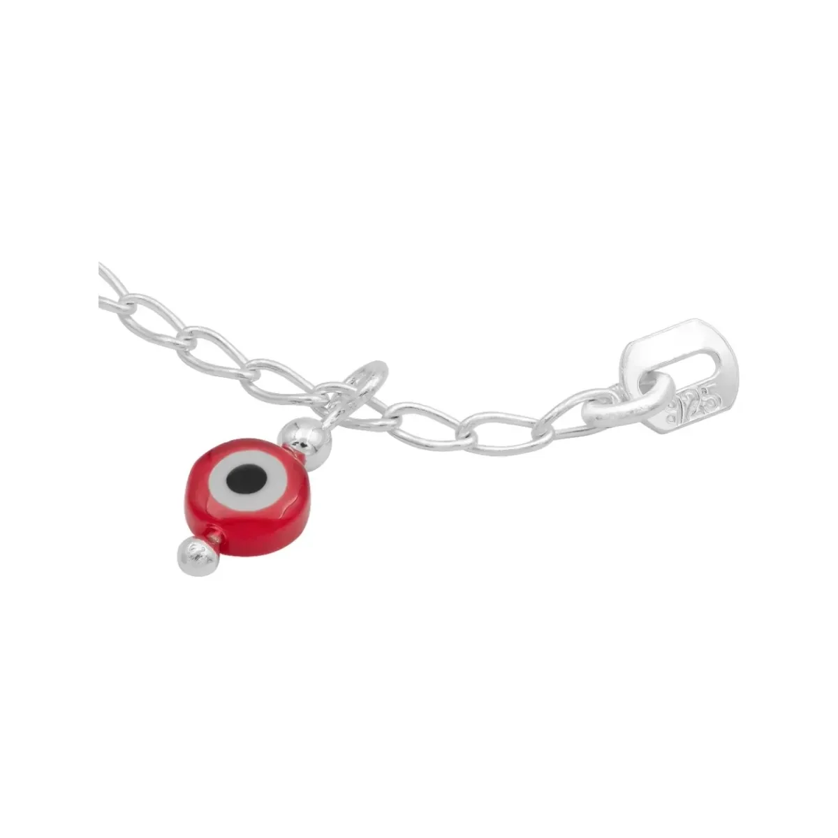 Pulsera Plata Ley .925 Nudo Bruja Ojo Turco Amuleto 18cm - Imagen 4