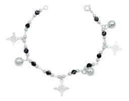 Pulsera Plata 925 Nudo de Bruja con Ojo Turco y Cascabeles para Mujer - Imagen 1