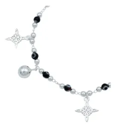 Pulsera Plata 925 Nudo de Bruja con Ojo Turco y Cascabeles para Mujer - Imagen 2
