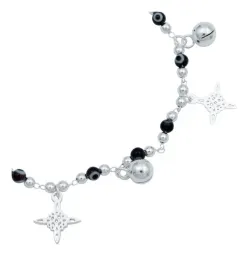 Pulsera Plata 925 Nudo de Bruja con Ojo Turco y Cascabeles para Mujer - Imagen 3