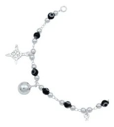 Pulsera Plata 925 Nudo de Bruja con Ojo Turco y Cascabeles para Mujer - Imagen 4