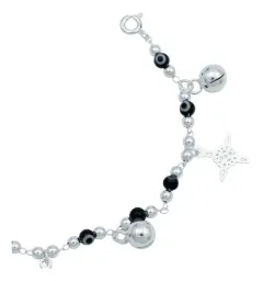 Pulsera Plata 925 Nudo de Bruja con Ojo Turco y Cascabeles para Mujer - Imagen 5