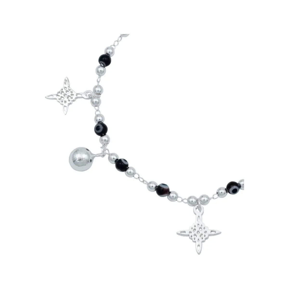 Pulsera Plata 925 Nudo de Bruja con Ojo Turco y Cascabeles para Mujer - Imagen 2