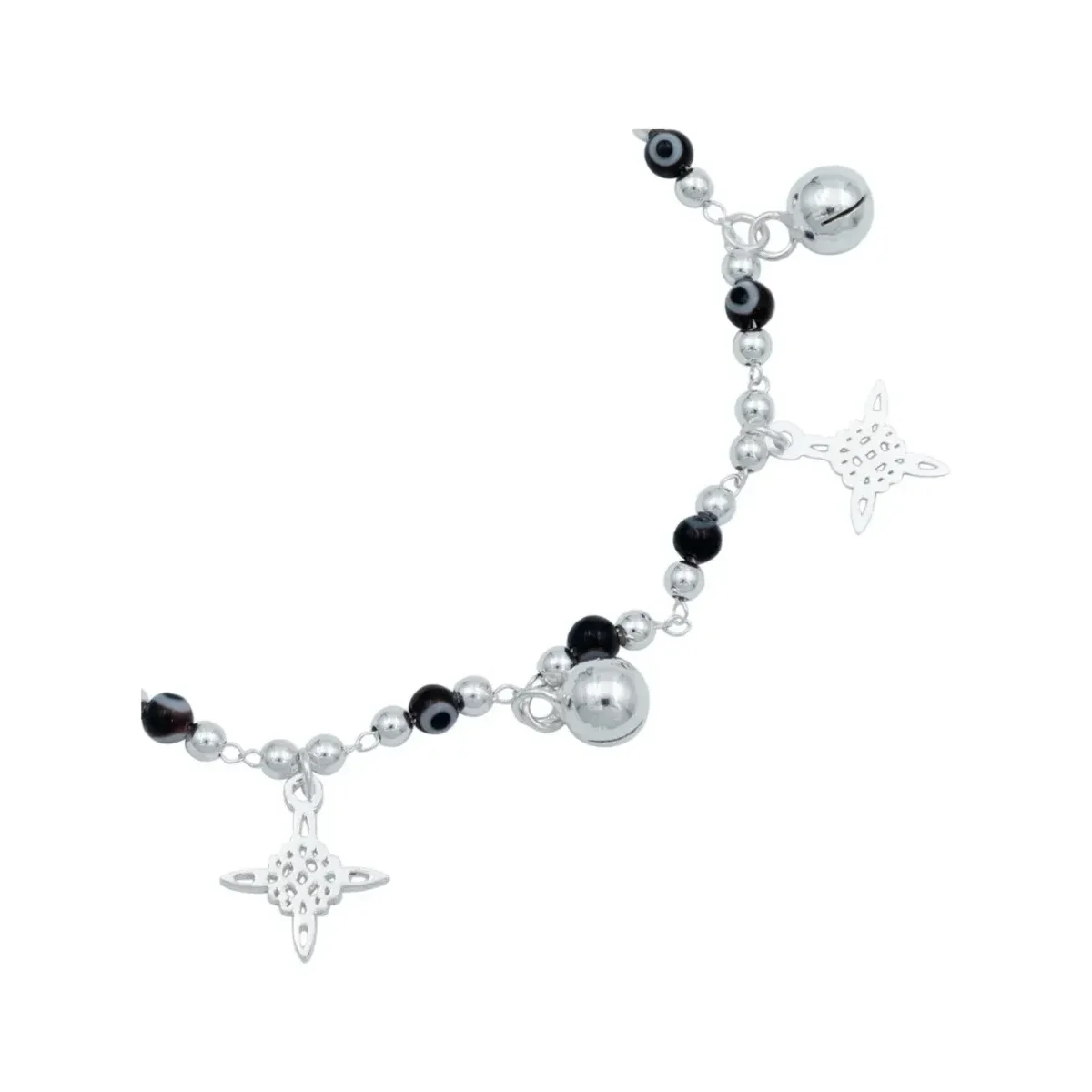 Pulsera Plata 925 Nudo de Bruja con Ojo Turco y Cascabeles para Mujer - Imagen 3