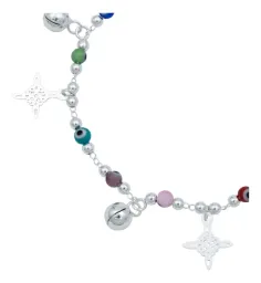 Pulsera Plata 925 Nudo de Bruja Ojo Turco Multicolor - Imagen 2