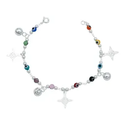 Pulsera Plata 925 Nudo de Bruja Ojo Turco Multicolor - Imagen 1