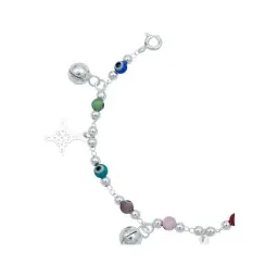 Pulsera Plata 925 Nudo de Bruja Ojo Turco Multicolor - Imagen 4