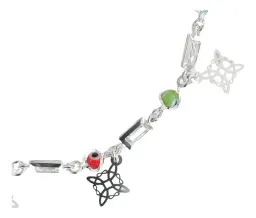 Pulsera Plata 925 Nudo Bruja Ojo Turco con Piedras Multicolor - Imagen 2