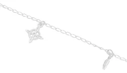 Pulsera Plata 925 Nudo de Bruja Ojo Turco Pluma Bola Facetada - Imagen 2