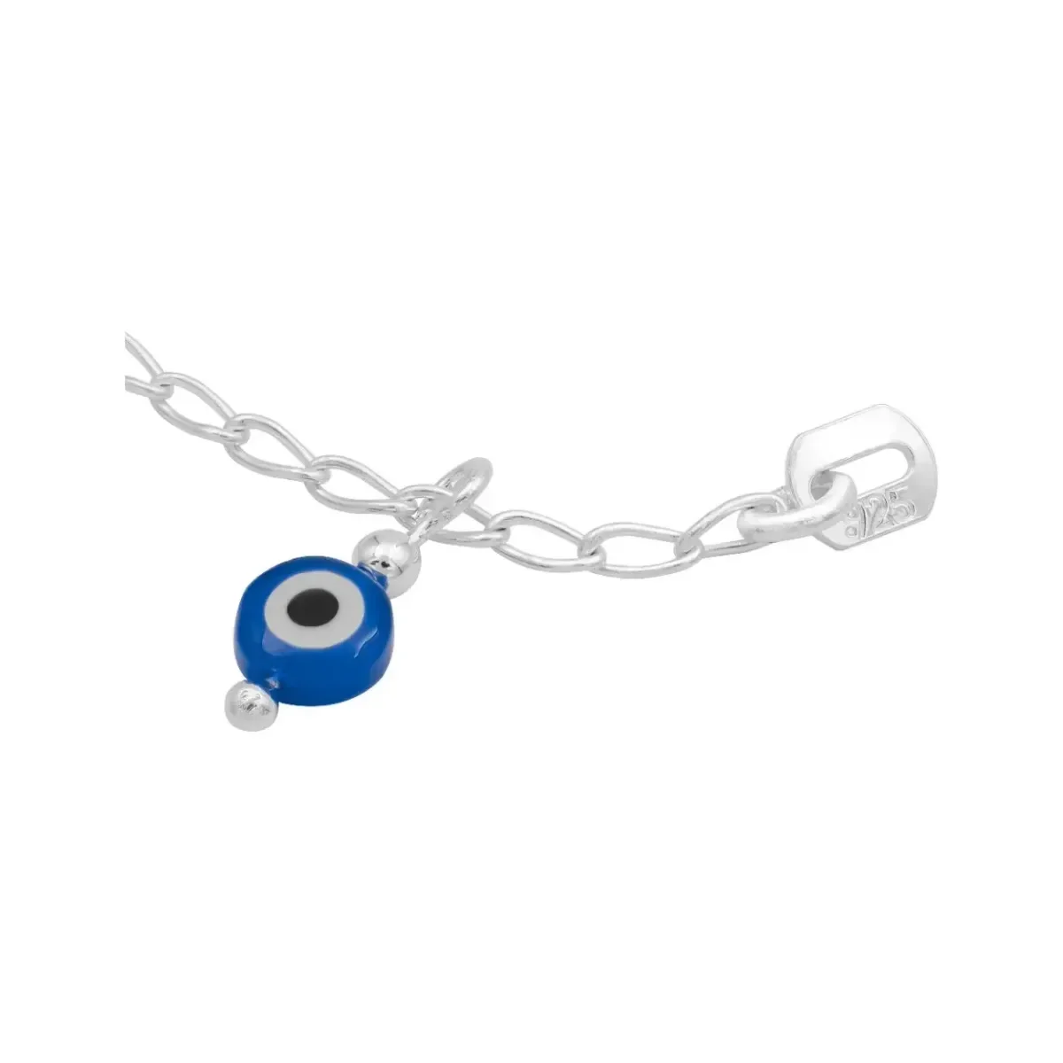 Pulsera Plata 925 Nudo de Bruja Ojo Turco Pluma Bola Facetada - Imagen 4