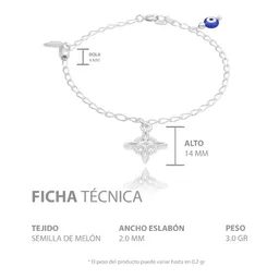 Pulsera Plata 925 Nudo de Bruja Ojo Turco Pluma Bola Facetada - Imagen 5