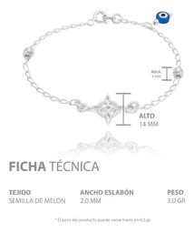 Pulsera Plata .925 Nudo de Bruja Ojo Turco Protección 18cm - Imagen 5