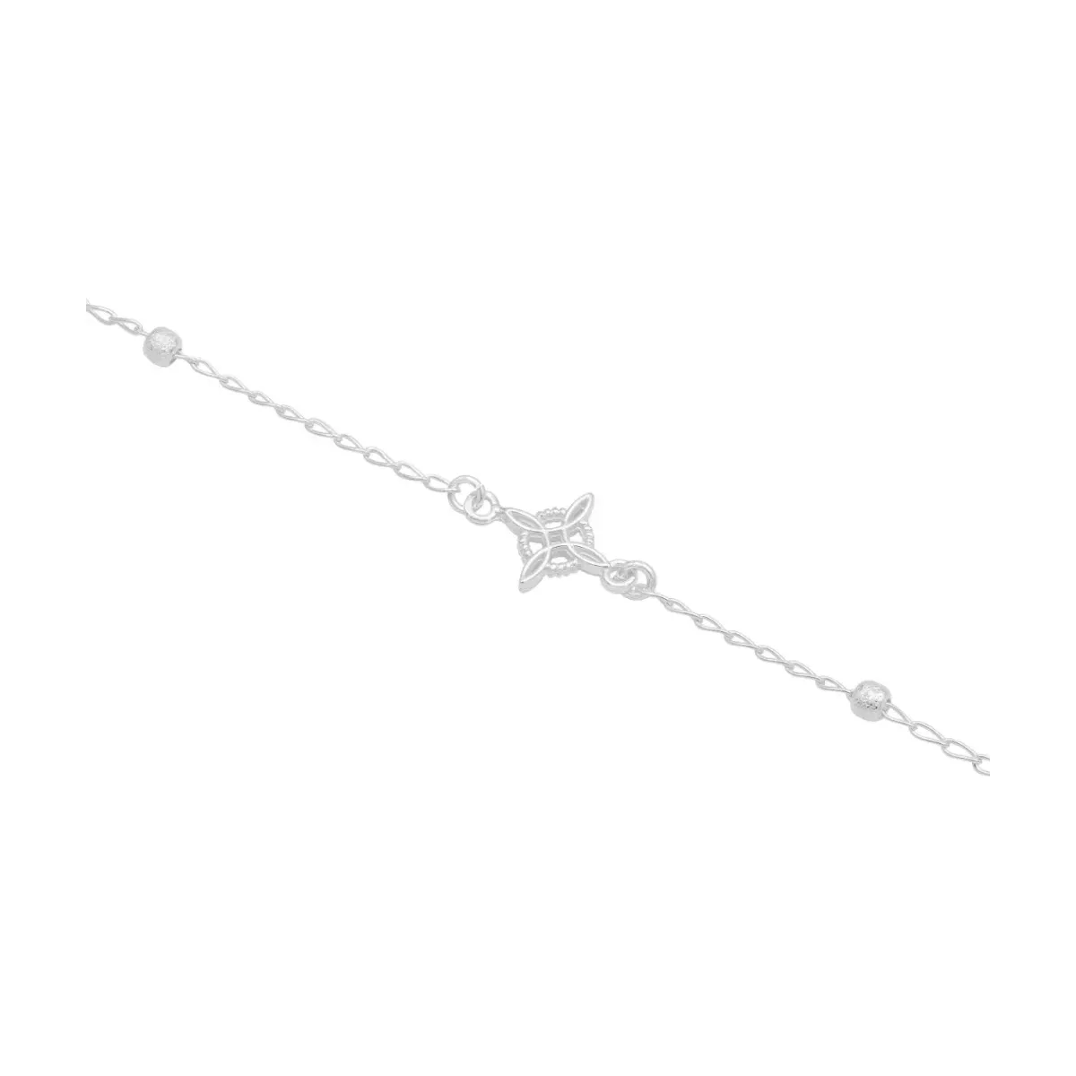 Pulsera Plata 925 Nudo Bruja Ojo Turco Rojo Bola Azucarada - Imagen 2