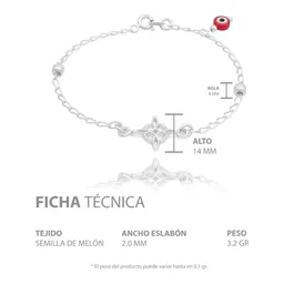 Pulsera Plata 925 Nudo Bruja Ojo Turco Rojo Bola Azucarada - Imagen 5