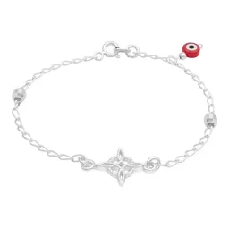 Pulsera Plata 925 Nudo Bruja con Ojo Turco Rojo de 18 cm - Imagen 3