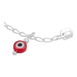 Pulsera Plata 925 Nudo Bruja con Ojo Turco Rojo de 18 cm - Imagen 4