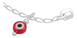 Pulsera Plata 925 Nudo Bruja con Ojo Turco Rojo de 18 cm - Imagen 4