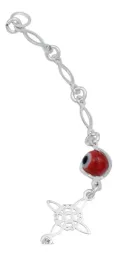 Pulsera Plata 925 Nudo de Bruja con Ojo Turco Rojo - Imagen 5