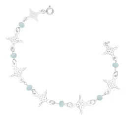 Pulsera Plata 925 Nudo Bruja con Cristal Celeste - Imagen 1
