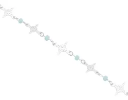 Pulsera Plata 925 Nudo Bruja con Cristal Celeste - Imagen 2