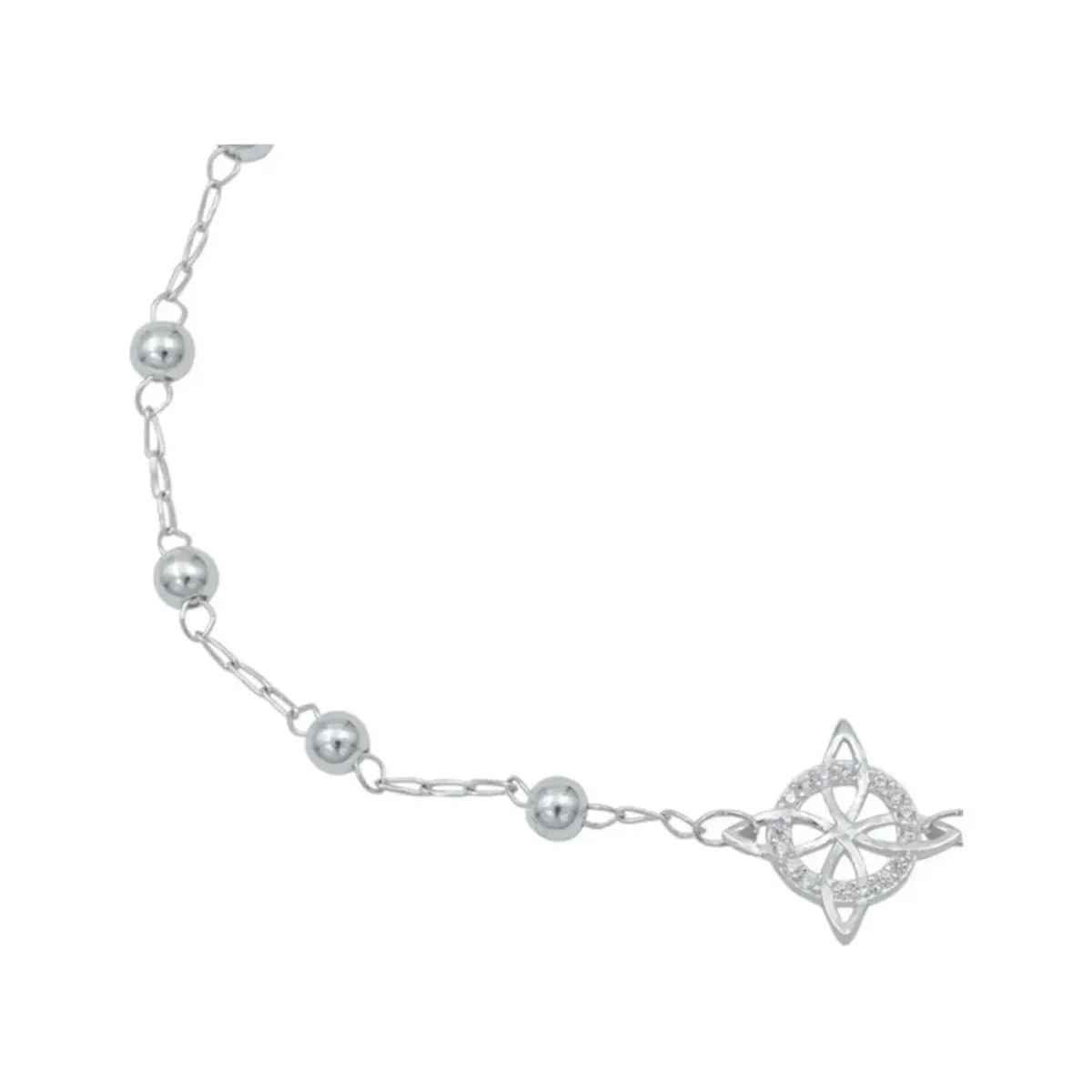 Pulsera Plata 925 Nudo de Bruja con Zirconia Ajustable Solitario - Imagen 2