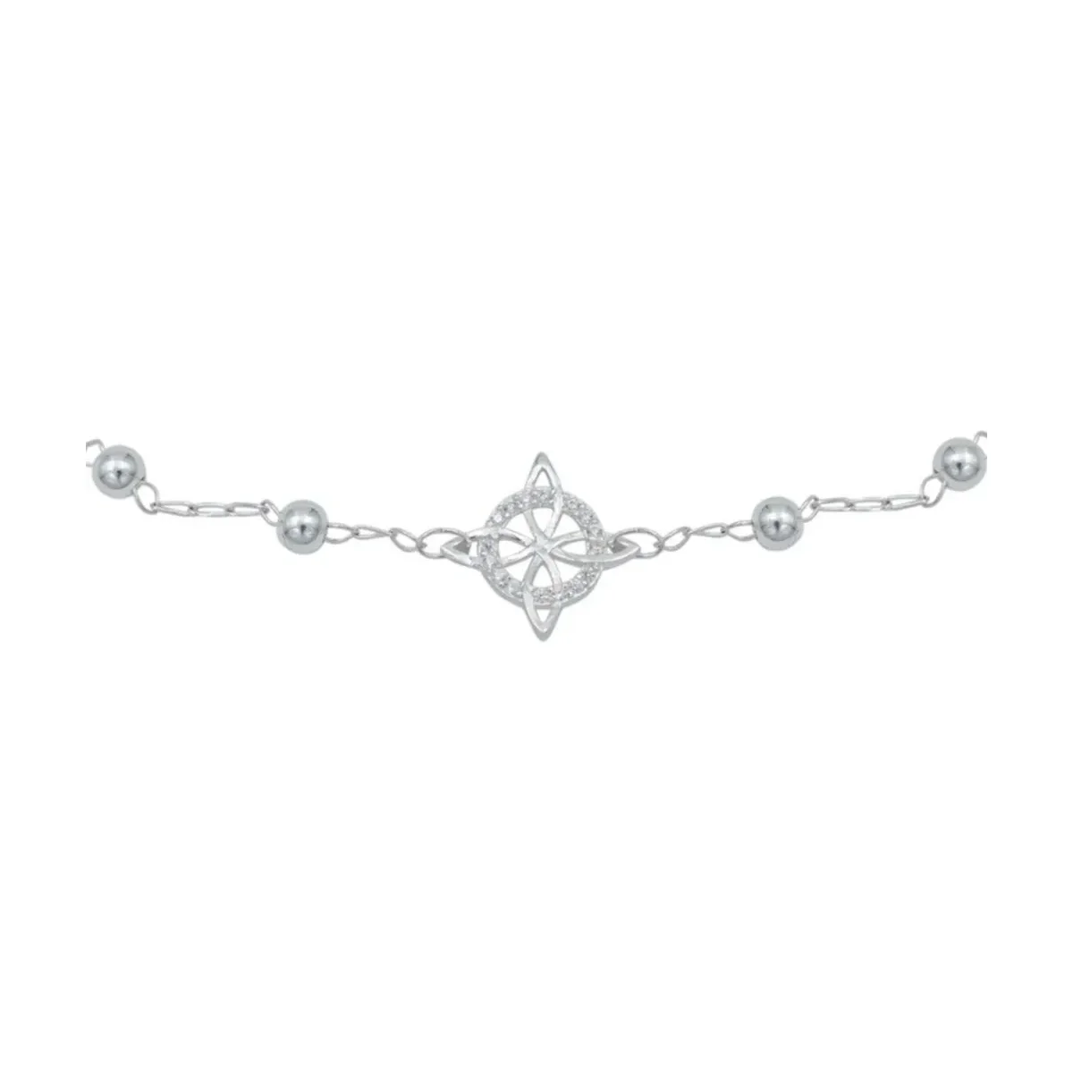 Pulsera Plata 925 Nudo de Bruja con Zirconia Ajustable Solitario - Imagen 5