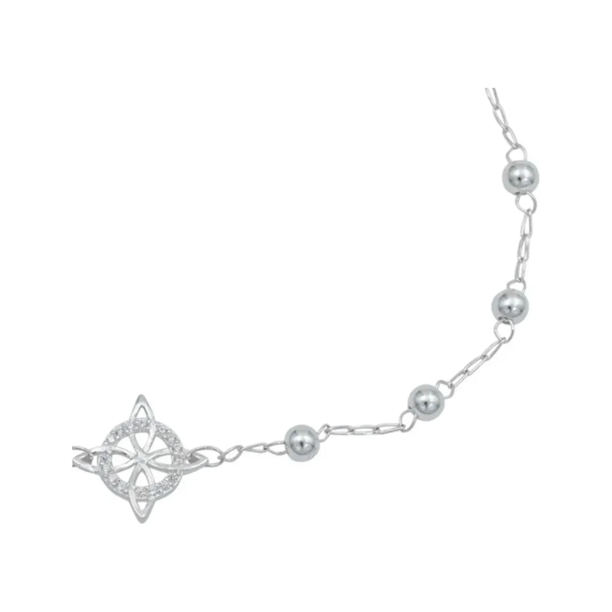Pulsera Plata 925 Nudo de Bruja con Zirconia Ajustable Solitario - Imagen 6