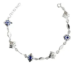 Pulsera Plata .925 Nudo Bruja con Zirconia Azul Ajustable - Imagen 1