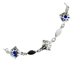 Pulsera Plata .925 Nudo Bruja con Zirconia Azul Ajustable - Imagen 2