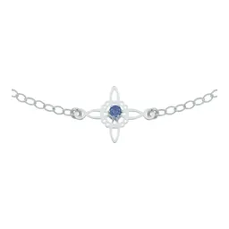Pulsera Plata 925 Nudo de Bruja con Zirconia Azul - Imagen 2
