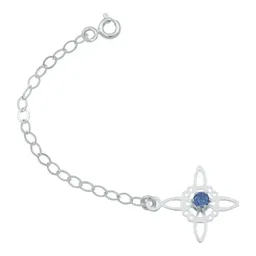 Pulsera Plata 925 Nudo de Bruja con Zirconia Azul - Imagen 3