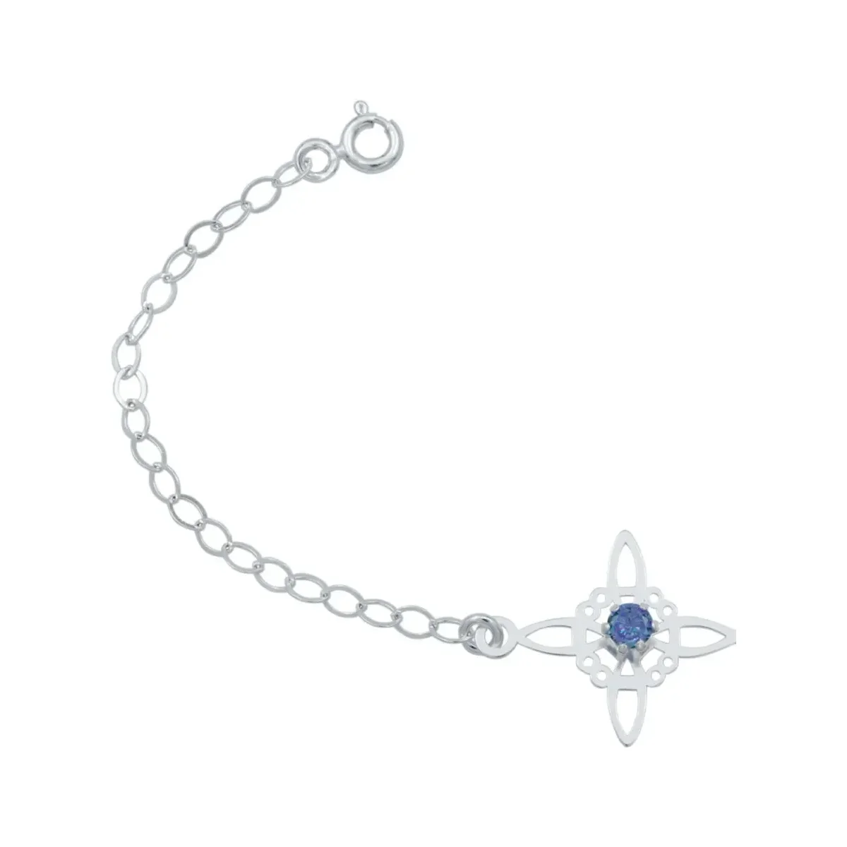 Pulsera Plata 925 Nudo de Bruja con Zirconia Azul - Imagen 3
