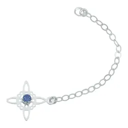 Pulsera Plata 925 Nudo de Bruja con Zirconia Azul - Imagen 4