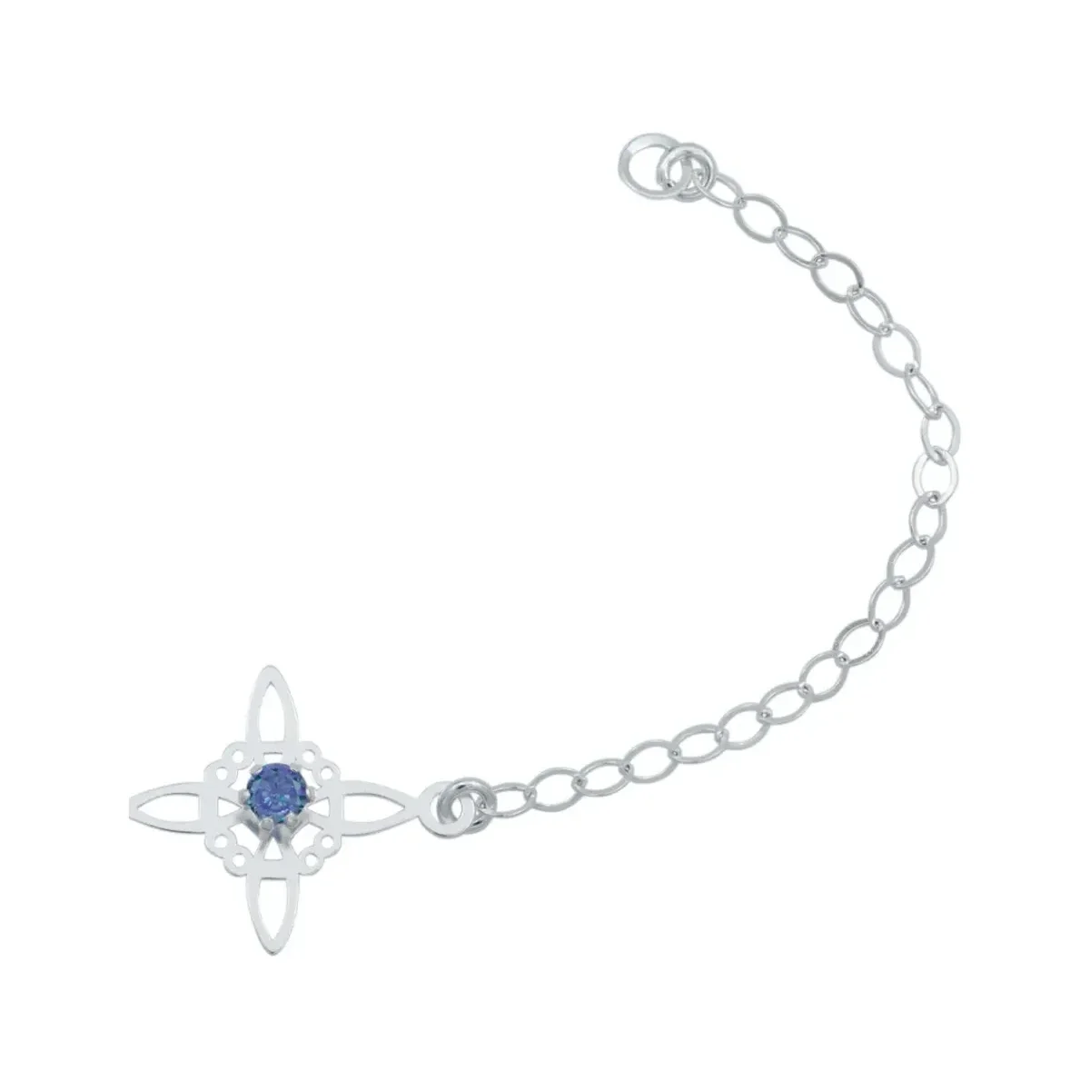 Pulsera Plata 925 Nudo de Bruja con Zirconia Azul - Imagen 4