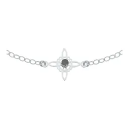 Pulsera Plata 925 Nudo de Bruja Zirconia Negra Ajustable - Imagen 2