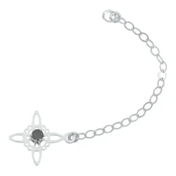 Pulsera Plata 925 Nudo de Bruja Zirconia Negra Ajustable - Imagen 4