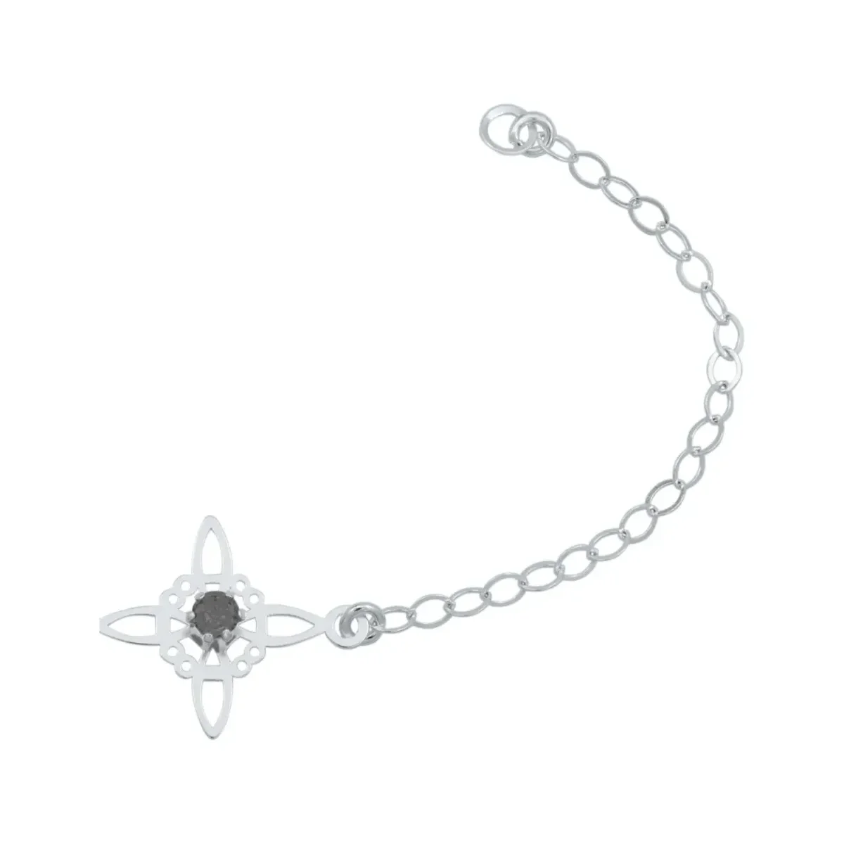Pulsera Plata 925 Nudo de Bruja Zirconia Negra Ajustable - Imagen 4