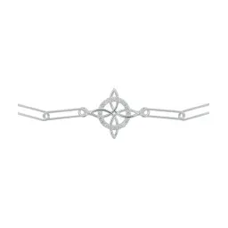 Pulsera Plata 925 Nudo Bruja con Zirconias Amuleto Protección - Imagen 2
