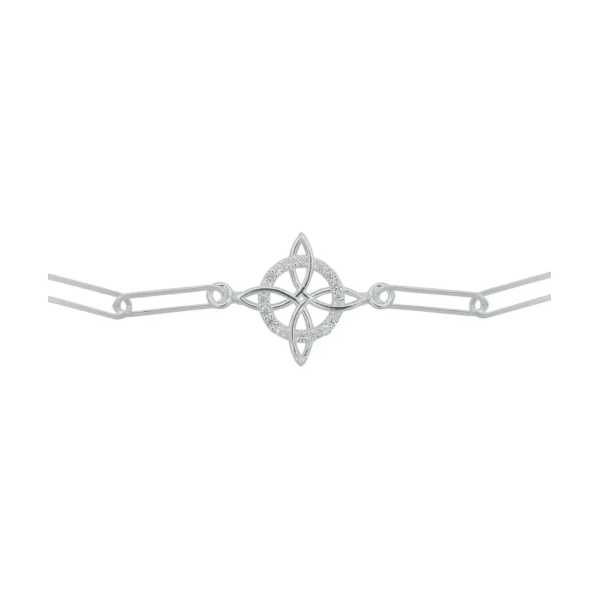 Pulsera Plata 925 Nudo Bruja con Zirconias Amuleto Protección - Imagen 2