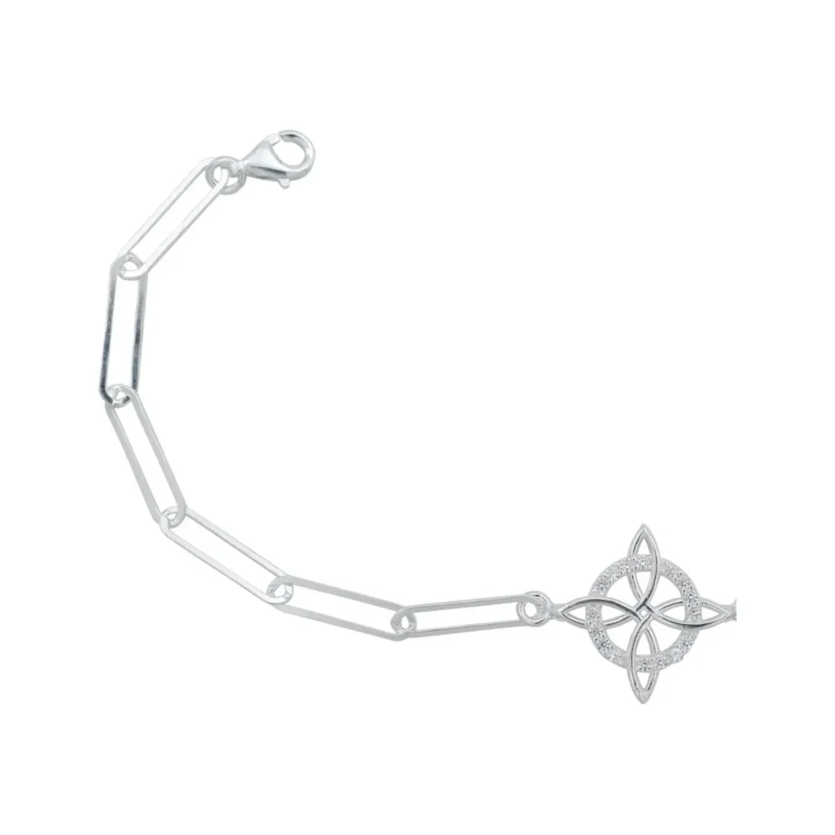 Pulsera Plata 925 Nudo Bruja con Zirconias Amuleto Protección - Imagen 3