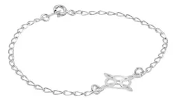 Pulsera de Plata 925 Nudo de Bruja Calado con Cadena Barbada - Imagen 2