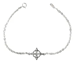 Pulsera Plata 925 Nudo de Bruja Zirconia Transparente Ajustable Modelo 948 - Imagen 1