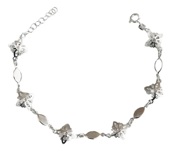 Pulsera Plata 925 Nudo de Bruja con Zirconia Ajustable - Imagen 1