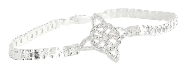 Pulsera Plata 925 Nudo de Bruja Diamantada con Zirconias - Imagen 1
